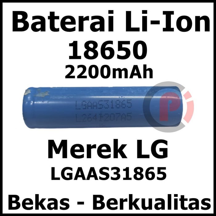 Merek LG LGAAS31865 Baterai 18650 Bekas Laptop Battery Li Ion 2200mAh