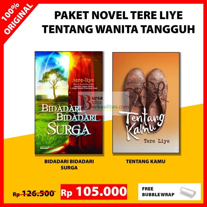 PAKET NOVEL TERE LIYE : BIDADARI BIDADARI SURGA & TENTANG KAMU
