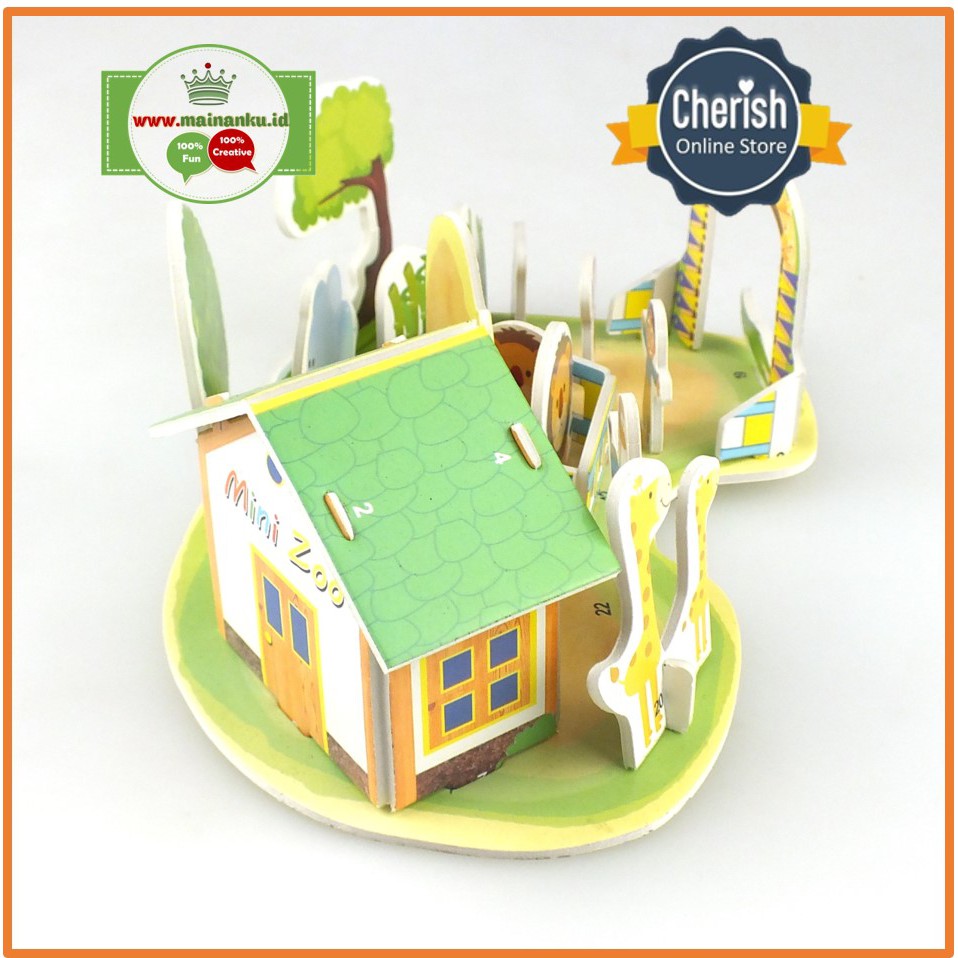 Mini Puzzle 3d | MINI ZOO 2 | Mainan Edukatif Anak Sekolah - 1688A