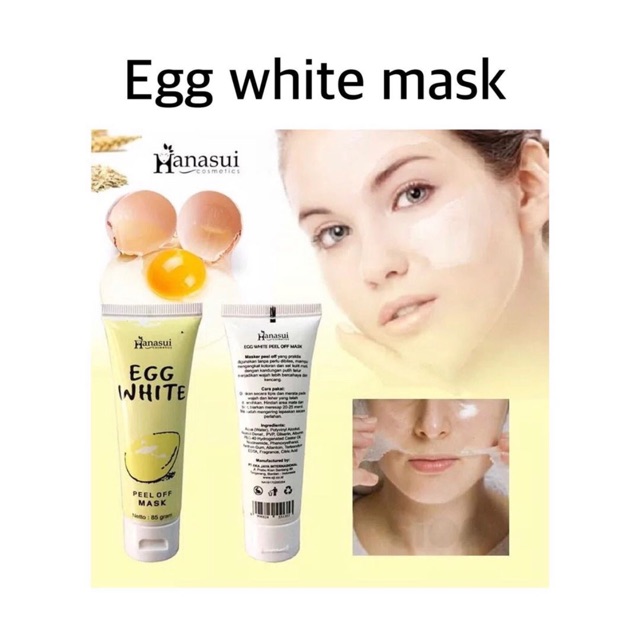 [ bpom  ] hanasui egg white mask - masker putih telur // masker egg hanasui