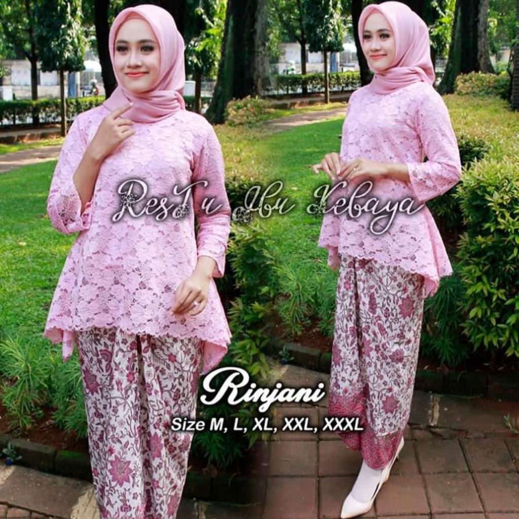 ADE&gt; set kebaya rinjani rok lilit - kebaya modern - pakaian wanita kebaya pesta - baju brukat kebaya