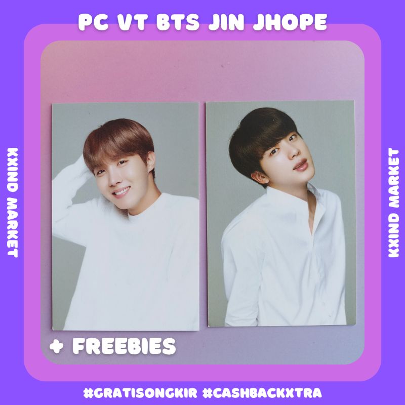 Photocard VT X BTS Jin / PC jin BTS / BTS vt cosmetics / Album bts