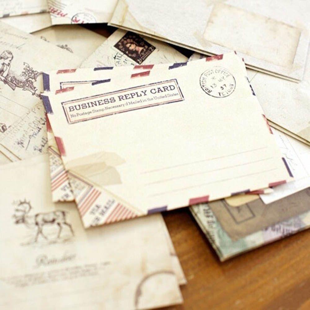 Amplop Agustina Gaya Eropa 12PCS/lot Amplop Surat Ucapan Lucu Retro Air Mail Vintage Stationery