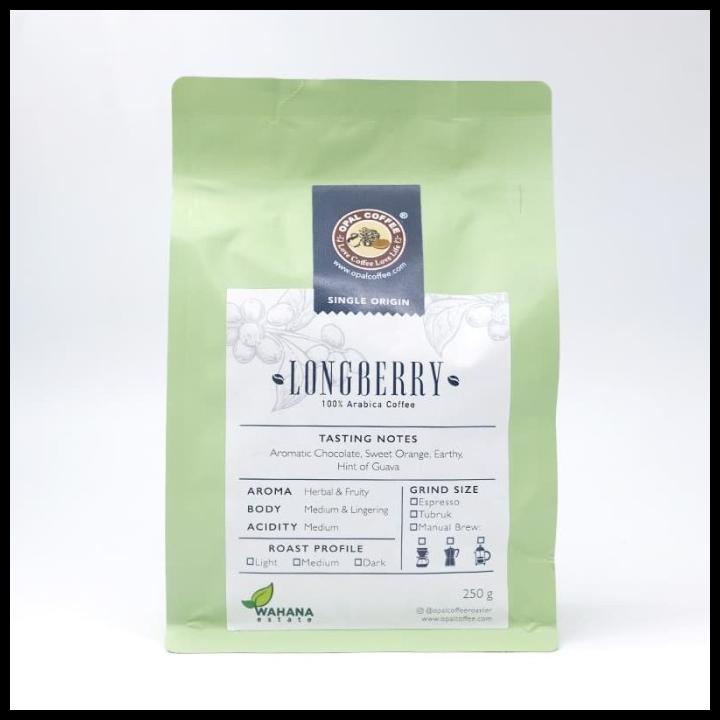 

Opal Coffee - Longberry Arabica Roasted Beans 250G