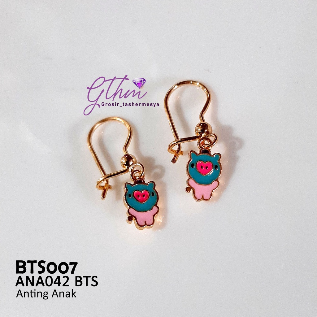 Anting Anak perempuan BTS Lucu Imut Perhiasan Fashion Import Kualitas Premium Anti Karat ANA042 GTHM