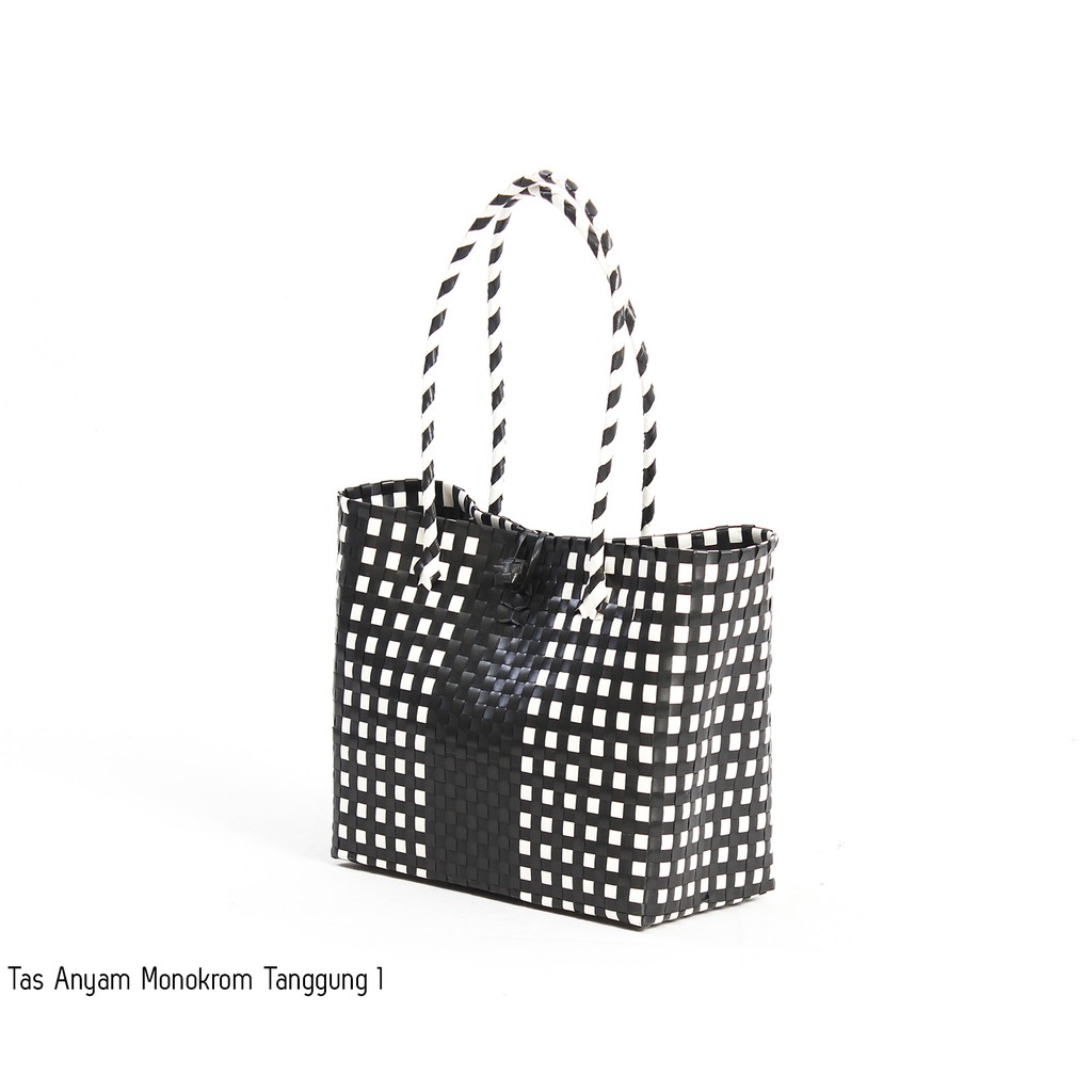 Tas Belanja Tas Anyam Monokrom