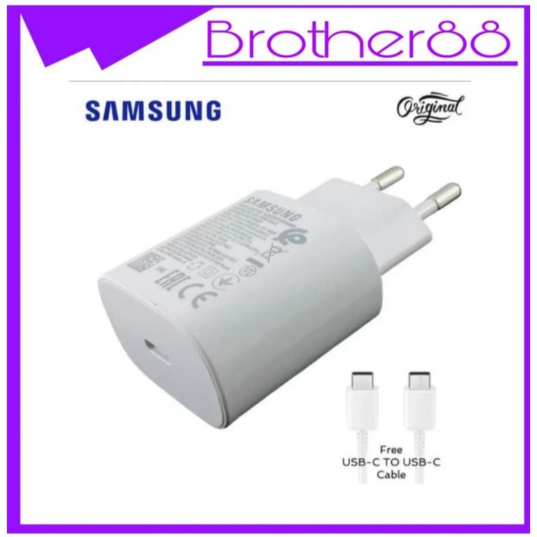 CHARGER SAMSUNG TRAVEL ADAPTOR 25W FAST CHARGING CABLE TYPE-C TO TYPE-C 5A