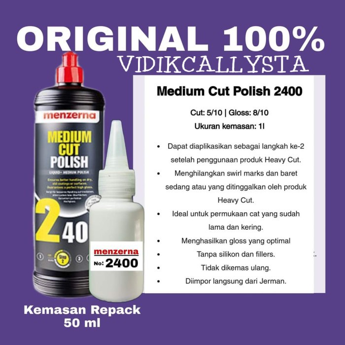MENZERNA MEDIUM CUT POLISH 2400 PERACK POLES BODI MOBIL DAN MOTOR