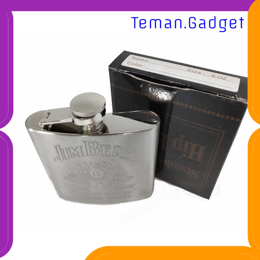 TC-PD083 JIM BEAM BOTOL MINUM WINE WHISKEY HIP FLASK 7OZ - F0212