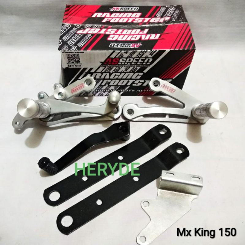 Foot Step UnderBone MX KING Step UB MX150 Original As Speed Racing Silver PnP MX KING 150