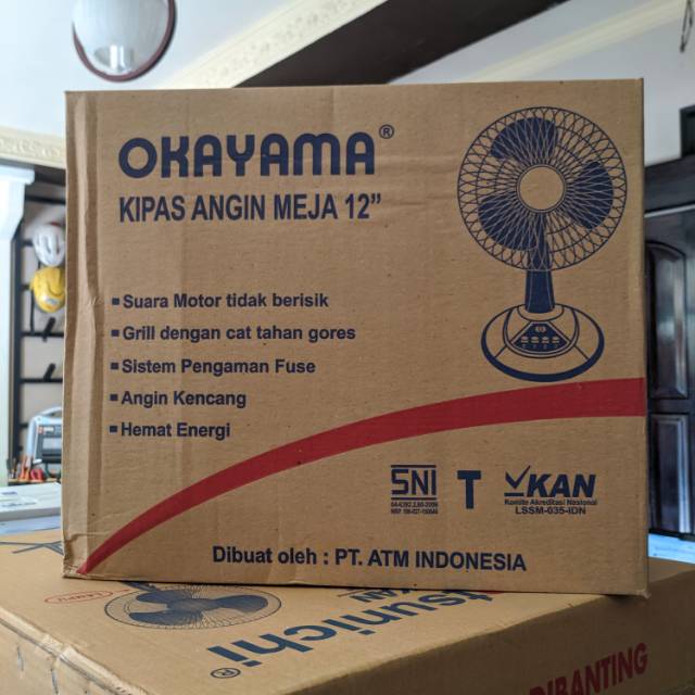 Kipas Angin Meja Okayama OK-1225 12 Inci Putih