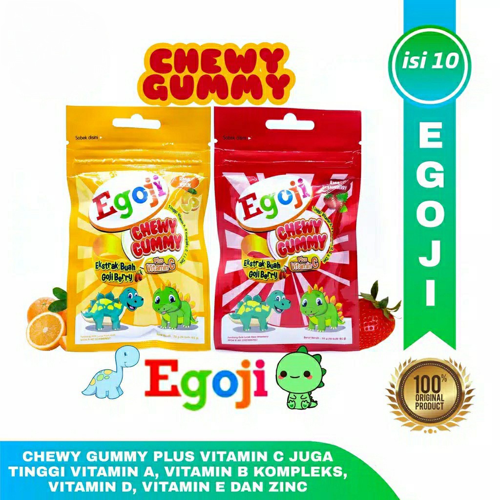 Egoji Chewy Gummy / Vitamin Anak Strawberry Jeruk