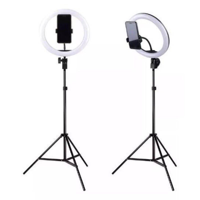 Paket Komplit Ringlight 26cm + Tripod 2,1 Meter Make Up Vlog Lampu Ringlight