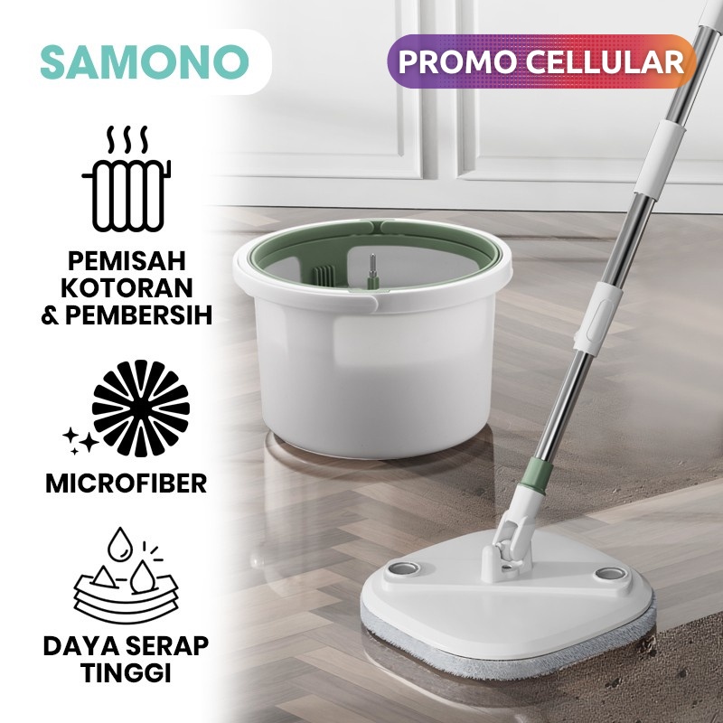 SAMONO SCM014 Alat Pel Lantai Super Mop dengan Ember Dual Fungsi