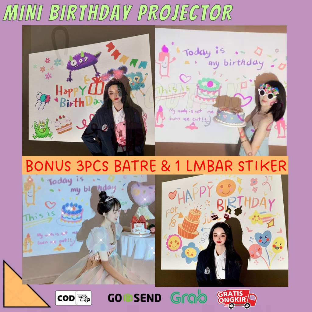 MINI BIRTHDAY PROJECTOR/ HAPPY BIRTHDAY PROJECTOR/ PROYEKTOR MINI PHOTOSHOOT/ PROYEKTOR MINI ULANG TAHUN