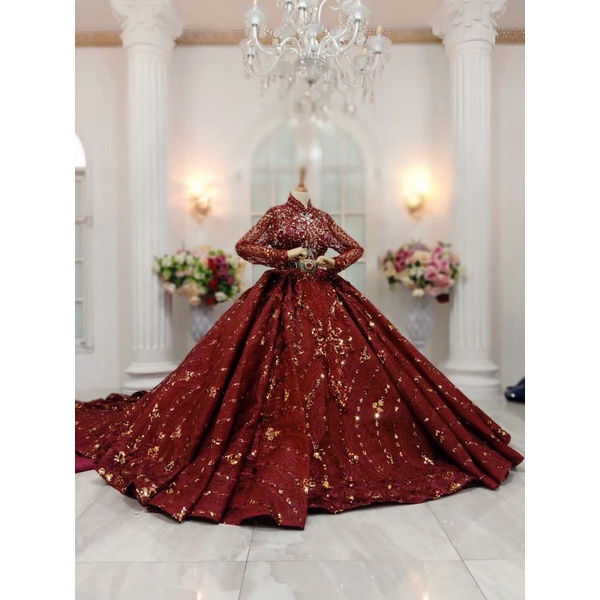 TERLARIS GAUN BARBIE GOTIK//GAUN WEDDING FULL PAYET MODERN//BAJU MUSLIMAH//GAUN MEWAH