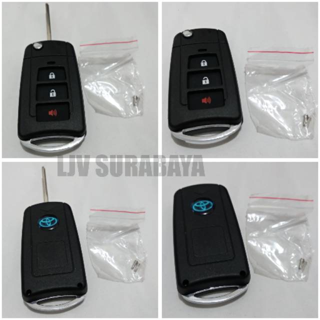 casing kunci flip key model lipat 3 tombol toyota avanza veloz rush