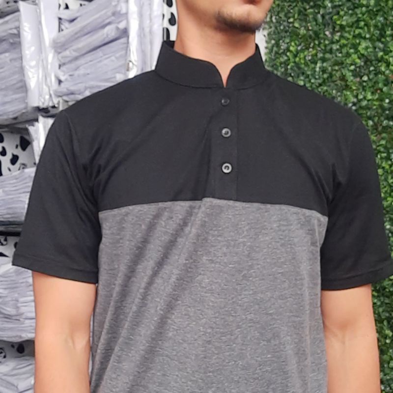 kaos kurta kombinasi, kaos longline kombinasi