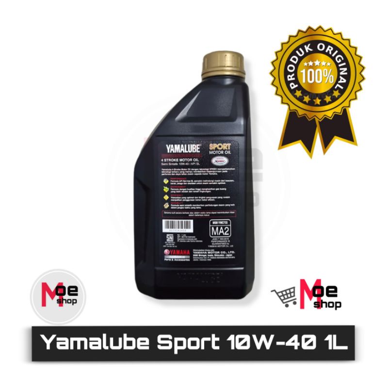 Oli YAMAHA YAMALUBE SPORT 10W-40 1L Semi Synthetic Api Service SL Asli 100% ORIGINAL