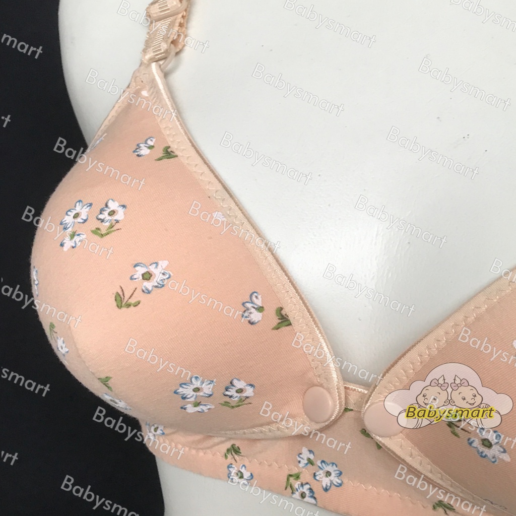 Babysmart - BH / Bra Ibu Menyusui Netek Nursing BRA ELOISE 0322 Motif BUNGA Dengan Busa Tanpa Kawat Kaitan 3