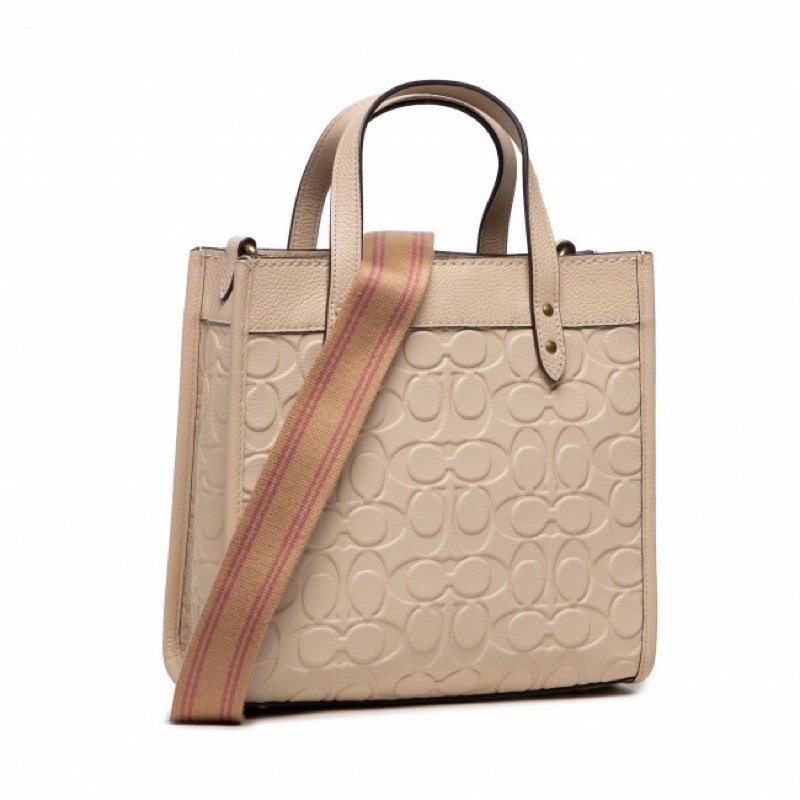 Coach Field Tote 22 In Signature Leather White (C4829)