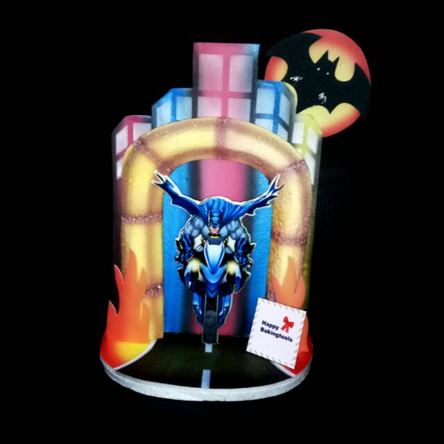 Topper kue batman,  hiasan kue ultah batman, hiasan birthday cake