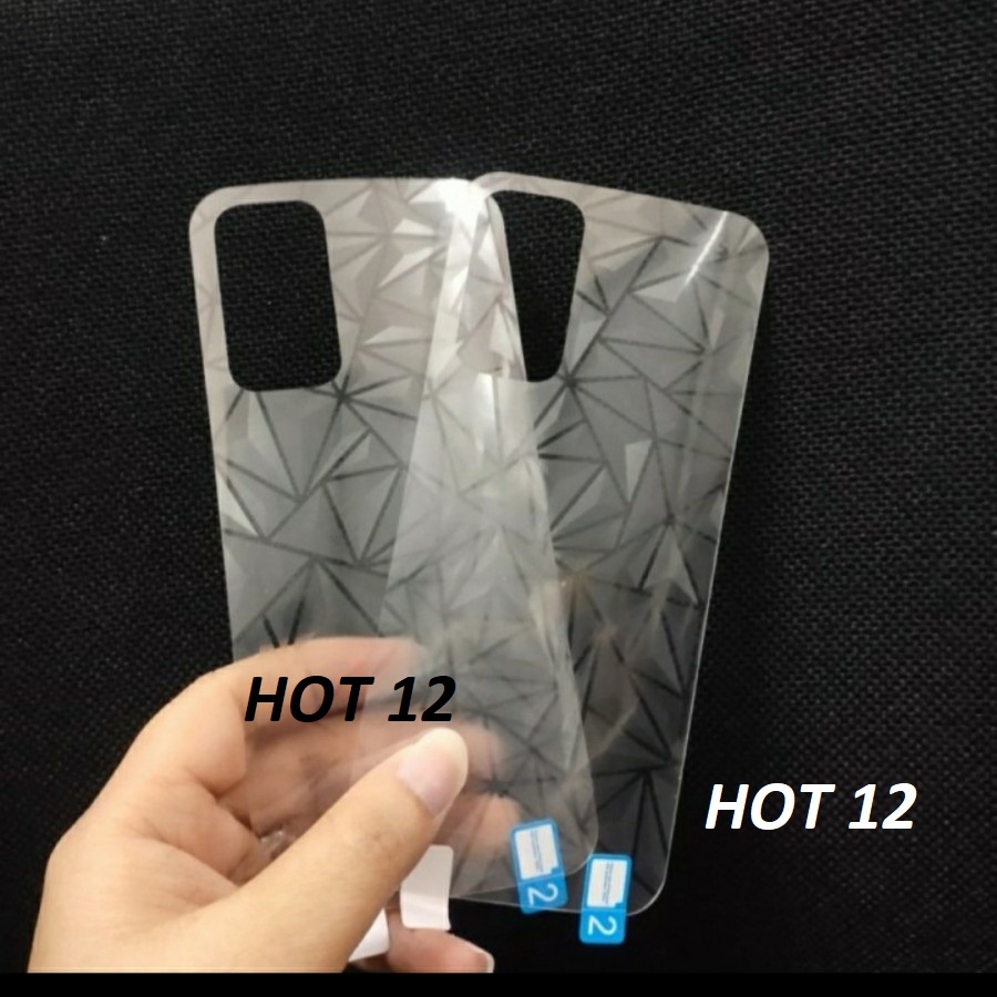 INFINIX HOT 12 HOT 12 PRO HOT 12i HOT 12 PLAY ANTI GORES BELAKANG SKIN DIAMOND GARSKIN  MOTIF 3D SPIRAL TRANSPARAN BACK GUARD ANTI JAMUR INFINIX HOT 12i INFINIX HOT 12 PLAY