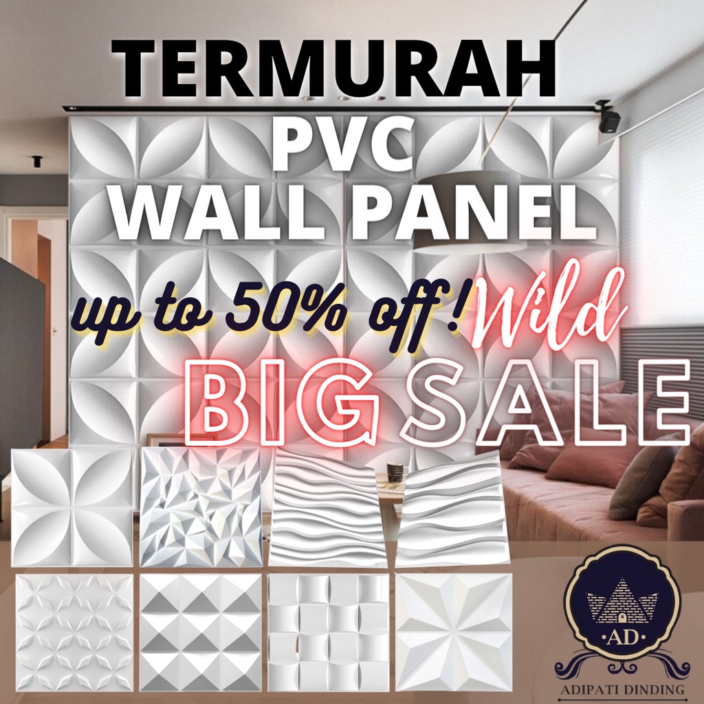 WALL PANEL 3D PVC / DEKORASI DINDING WALLPAPER DINDING PANEL / WALLPANEL 3D / 3D WALL PANEL / PANEL-1