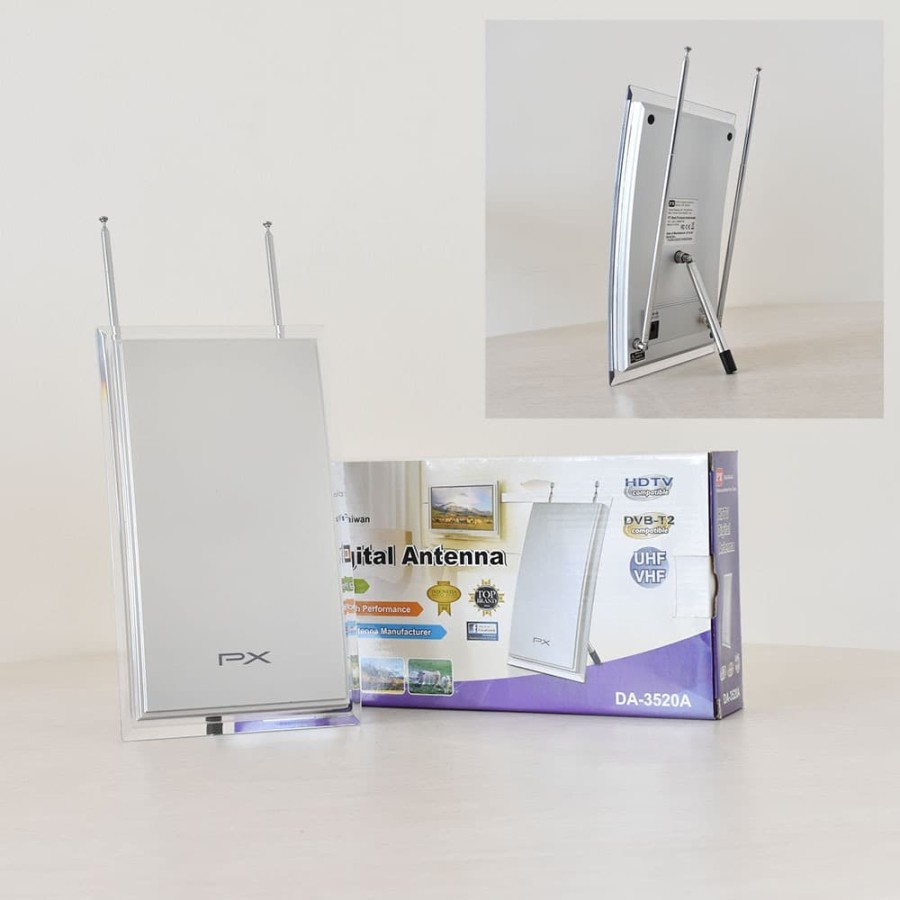 Antena TV Analog Digital DVB-T2 Indoor Antenna DA-3520A-Silver