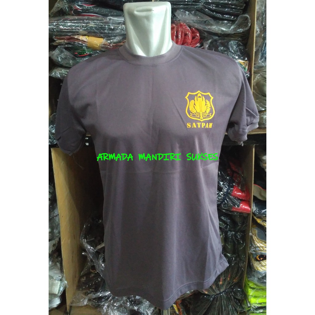 Kaos Satpam Abu Logo Kuning - Kaos Security Abu Logo Kuning