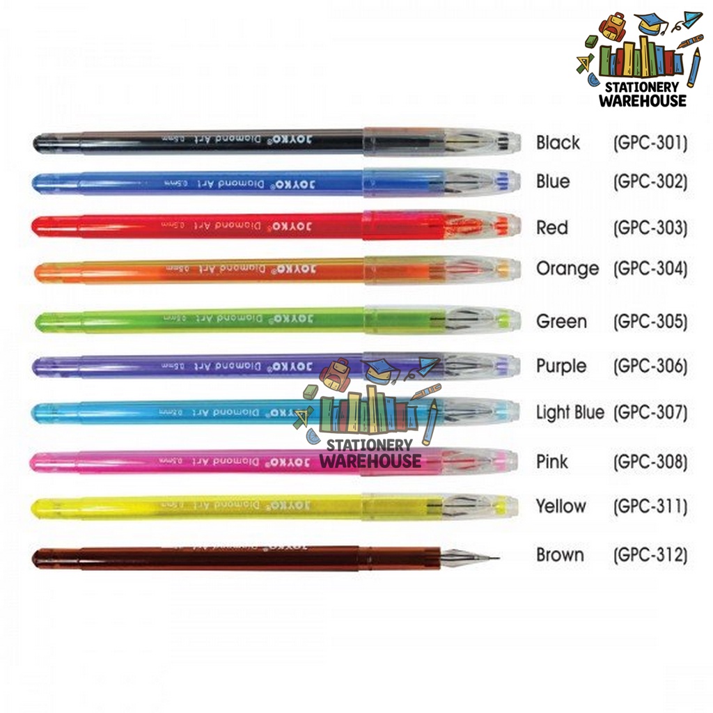 

Color Gel Pen / Pulpen - Pena Joyko GPC-301-312 - Diamond Art - 0.5 mm