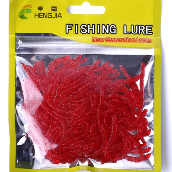 HENGJIA 100pcs/packet Soft Umpan Cacing SoftWorm Pancing Swimbait Ikan Fishing Lure Bait Bass Tackle