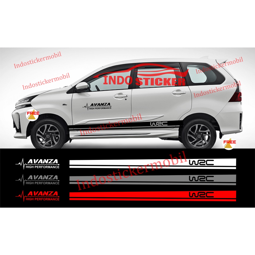 CUTTING STICKER MOBIL AVANZA VELOZ STIKER MOBIL TOYOTA AVANZA VELOZ WRC RACING