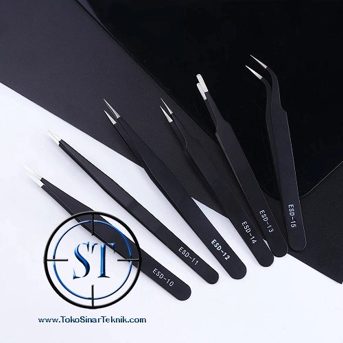 Pinset 6 Fungsi Serbaguna Stainless Steel Anti-static Tweezers Tools