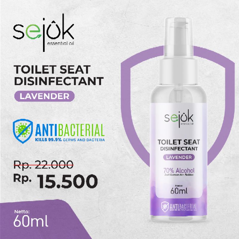 Sejuk Toilet Seat Sanitizer Lavender / Pembersih Toilet Duduk - 60 ml