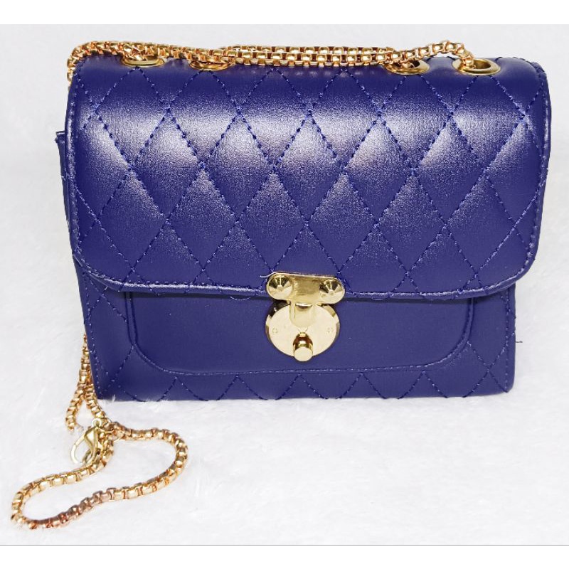 Tas Selempang Wanita Denisa Gold Warna Navy