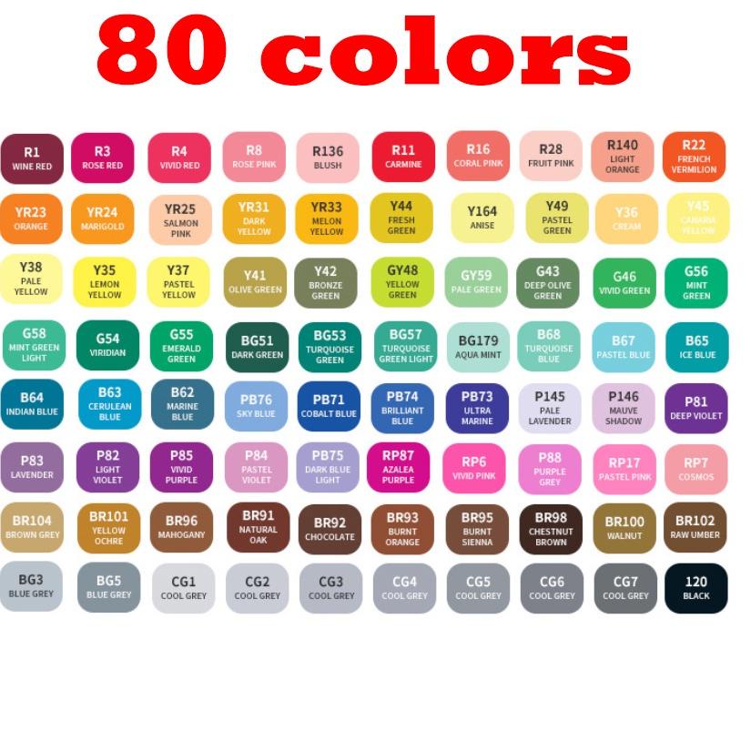 

97a> TouchFive 24/36/48/60/80 Warna Sketsa Spidol Umum General Marker Set Animation Markers