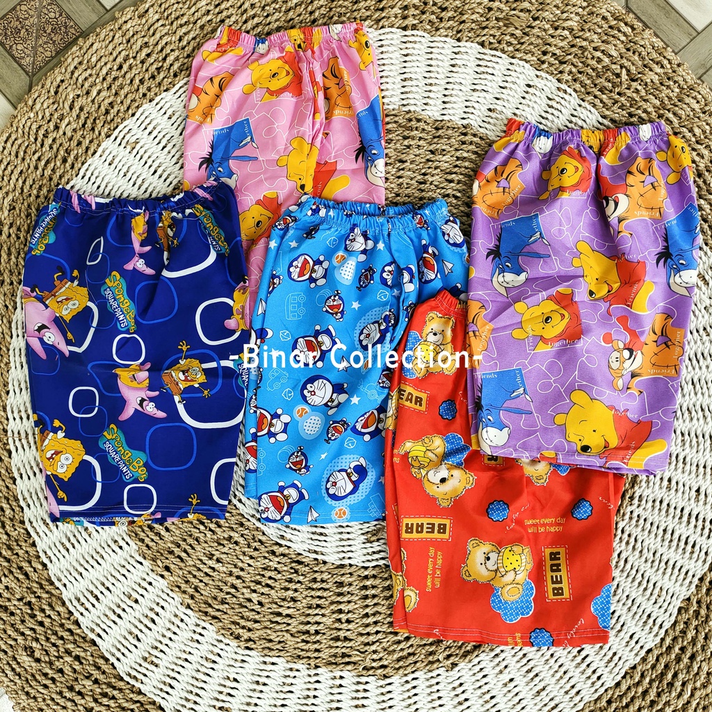 SYD 17- Celana Kulot Pendek cewek Atas lutut 3/4 dewasa / Ibu Motif bahan Katun nyaman kolor wanita ibu L / XL dewasa harian santai murah