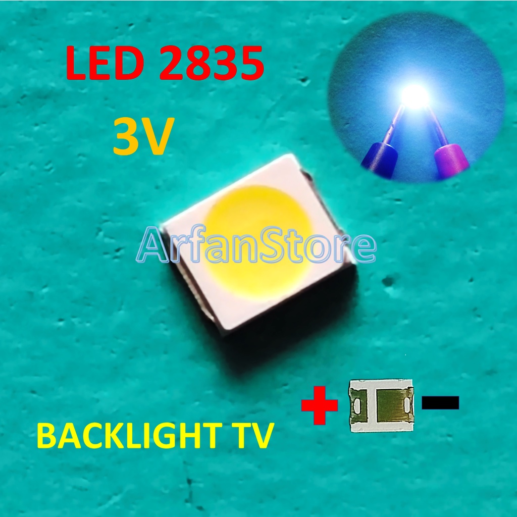 LED SMD 2835 0.5W 3V Replace Backlight TV LCD Bohlam Lampu White Putih PER 10PCS