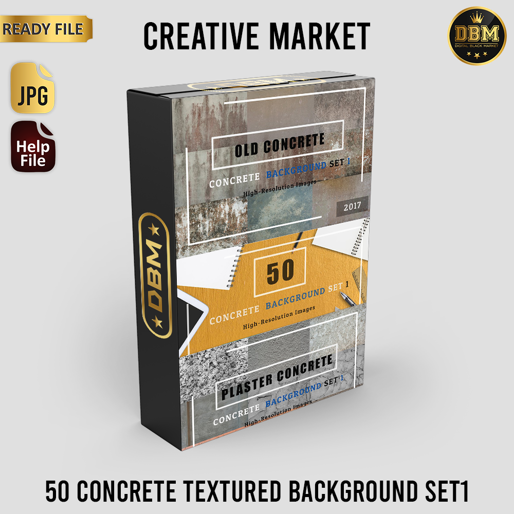 50 Concrete Textured Background Set - JPEG Ultra HD