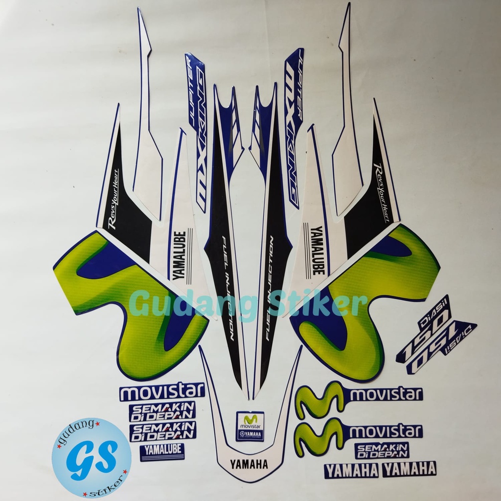 sticker striping motor yamaha jupiter mx king 2016 biru