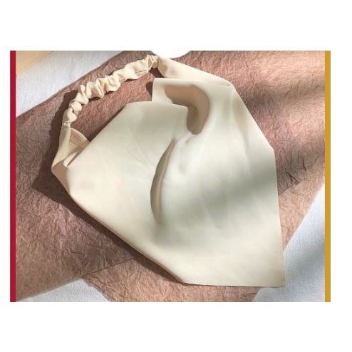 Bandana Segitiga Bahan Satin Korean Style / Headband Wanita Katun Motif Polos / Triangle Woman Scraf