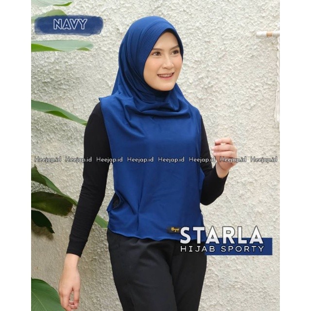 HIJAB SPORT STARLA ORIGINAL HEEJAP ID - Navy bestseller PROMO Murah nyaman anti gerah sport I5L5 bis