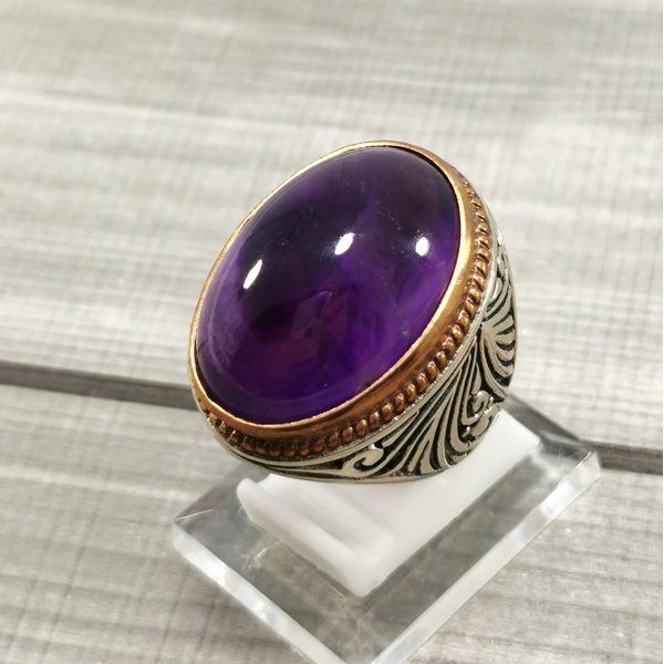 CINCIN NATURAL KECUBUNG AMETHYST BIG SIZE FREE MEMO