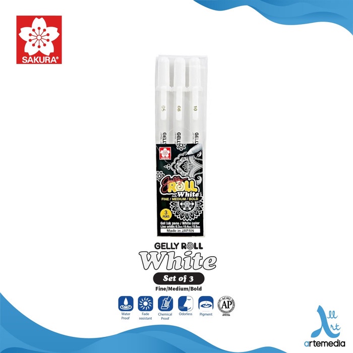 

TERBARU Sakura Gelly Roll Pen Set 3 - White