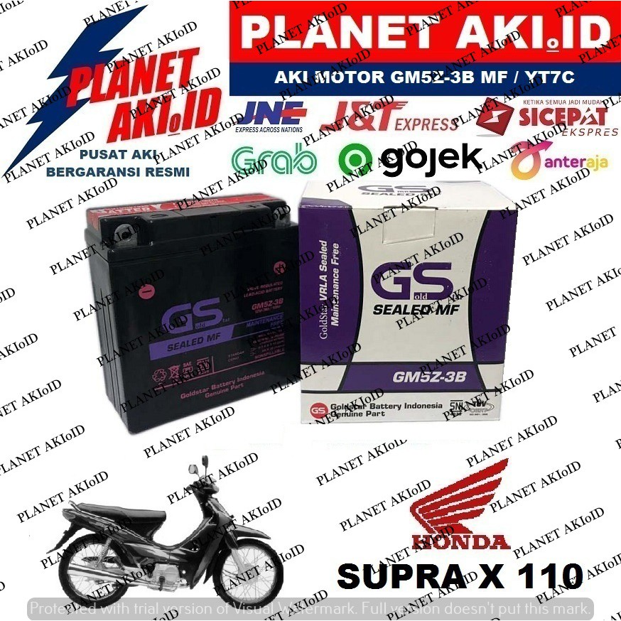 Aki Motor Honda Supra X 110 GM5Z3B Accu Kering MF