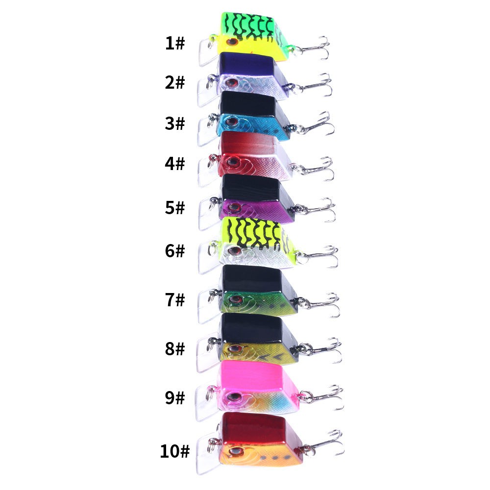 Hengjia 1PCS Micro Crankbait 4.5cm 7g Mengambang Bentuk Persegi Tubuh Umpan Keras Untuk Memancing Ikan Gurame Ikan