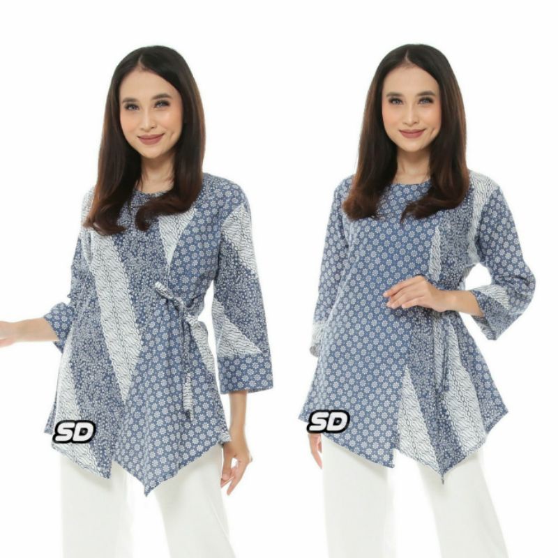 BAJU BATIK WANITA MODERN MONALISA GENES M,L,XL asli PEKALONGAN