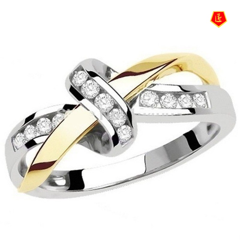 [Ready Stock]Creative 925 Silver Ring 18K Gold Color Separation