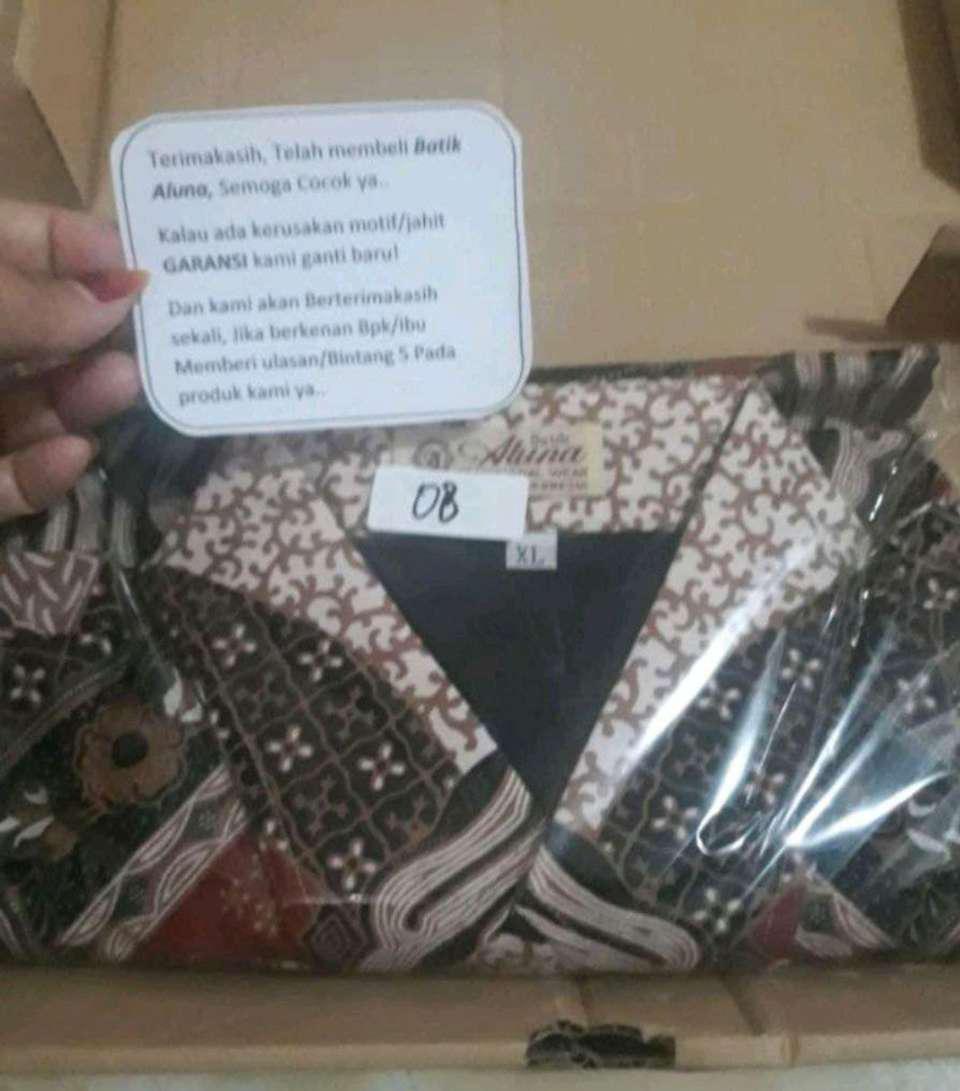 Batik Pria Lengan Panjang Premium Modern Full Furing  Original Produksi Batik Aluna Solo Pcw 005